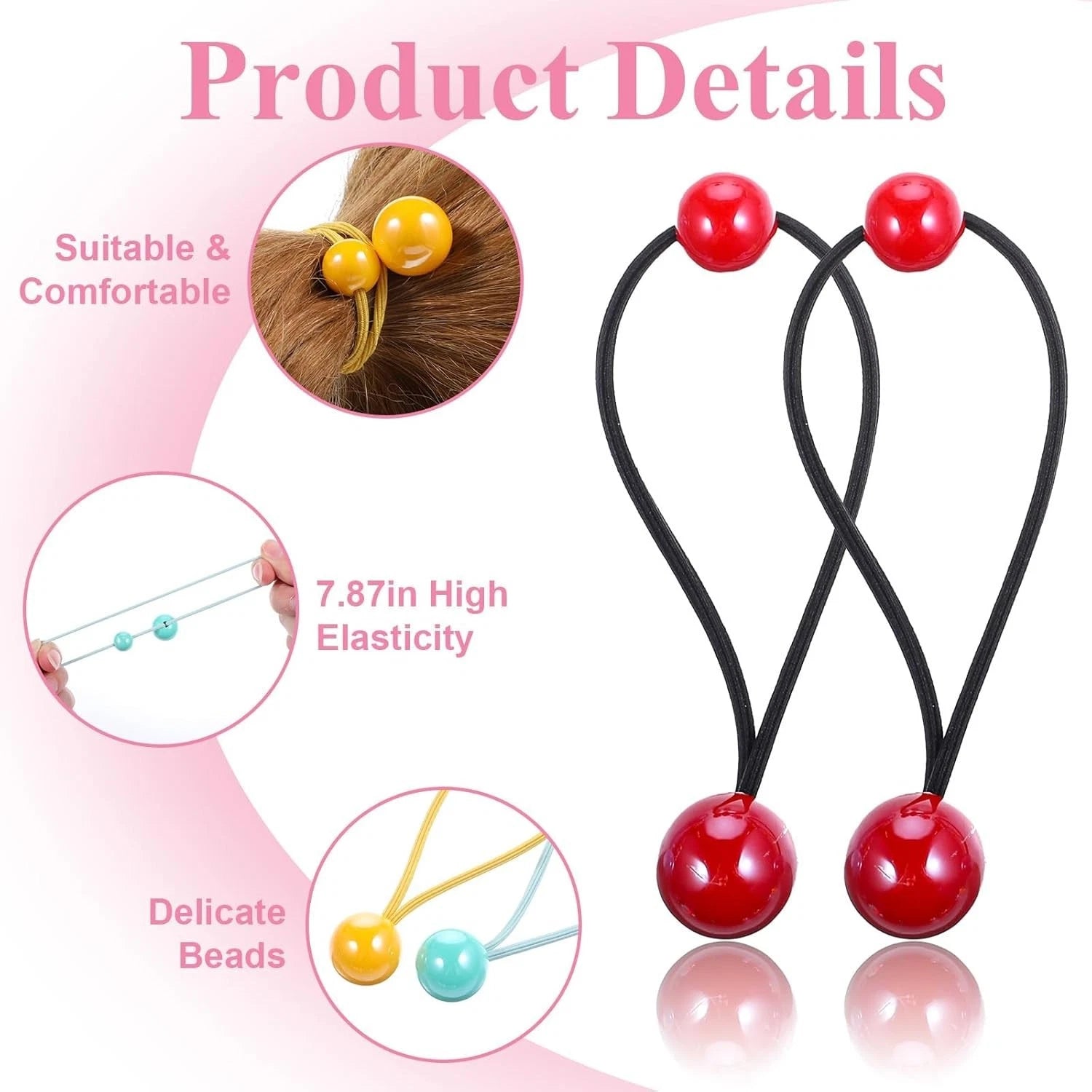 Elastic ponytail ties showing durable stretch and flexibility