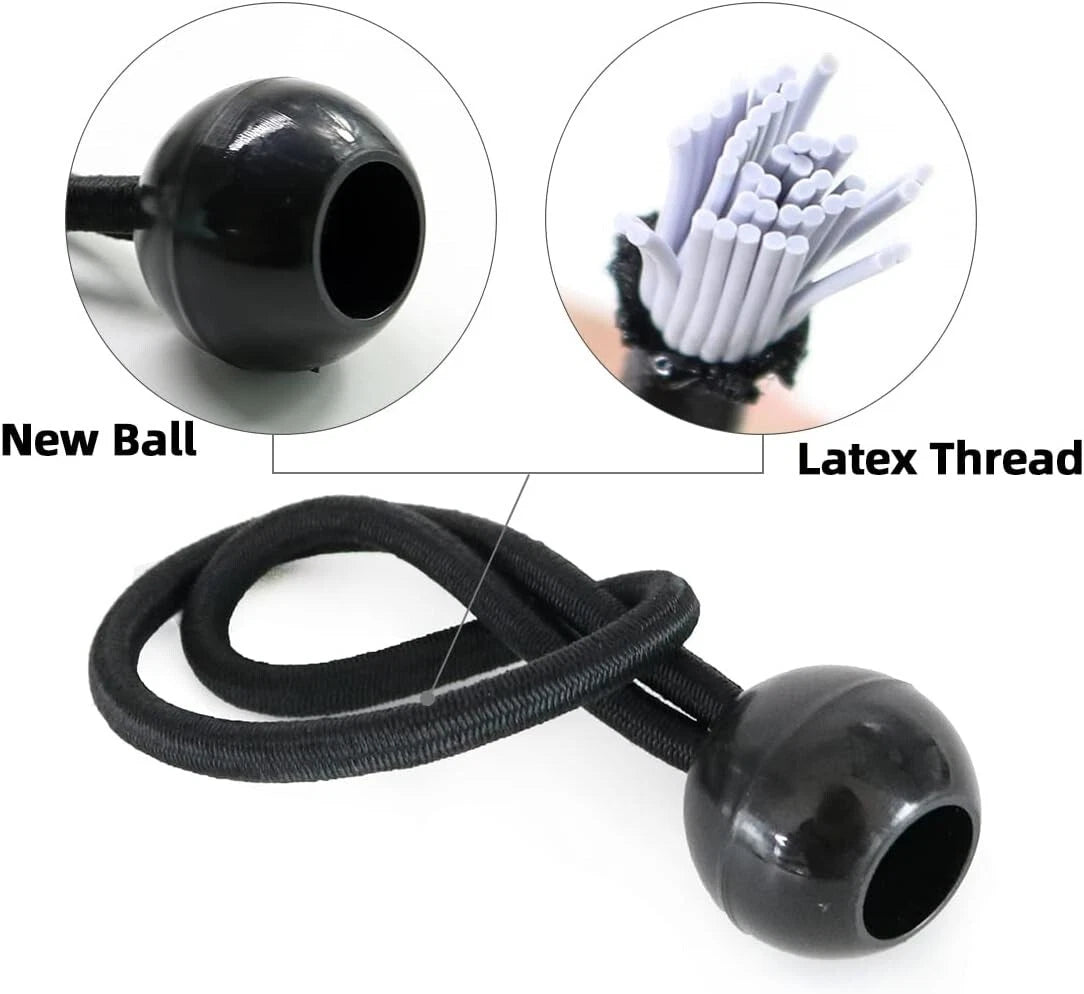 Elastic shock cord set with multiple bungee loop ties