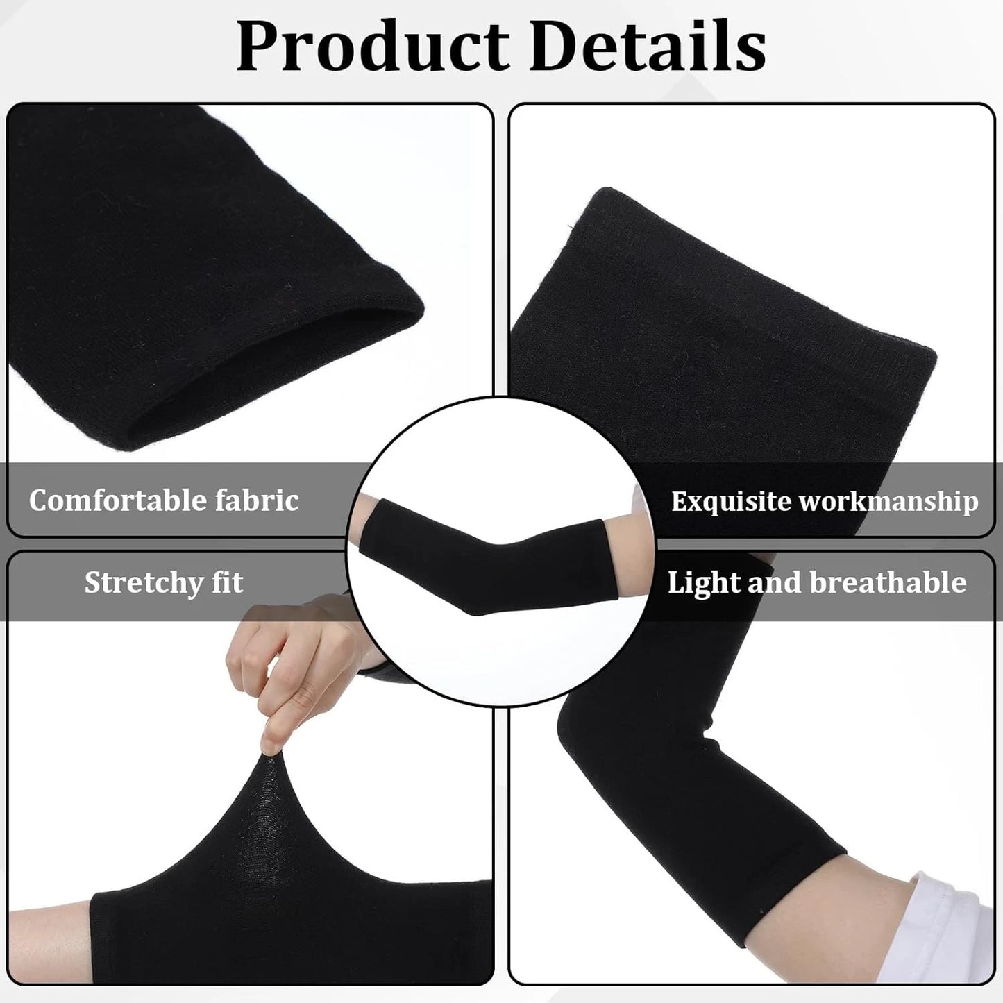 Elastic UV arm sleeves showing flexible comfortable fit