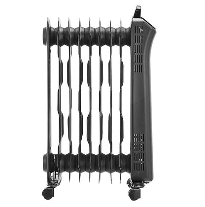 Electric radiator heater in use inside cozy living room