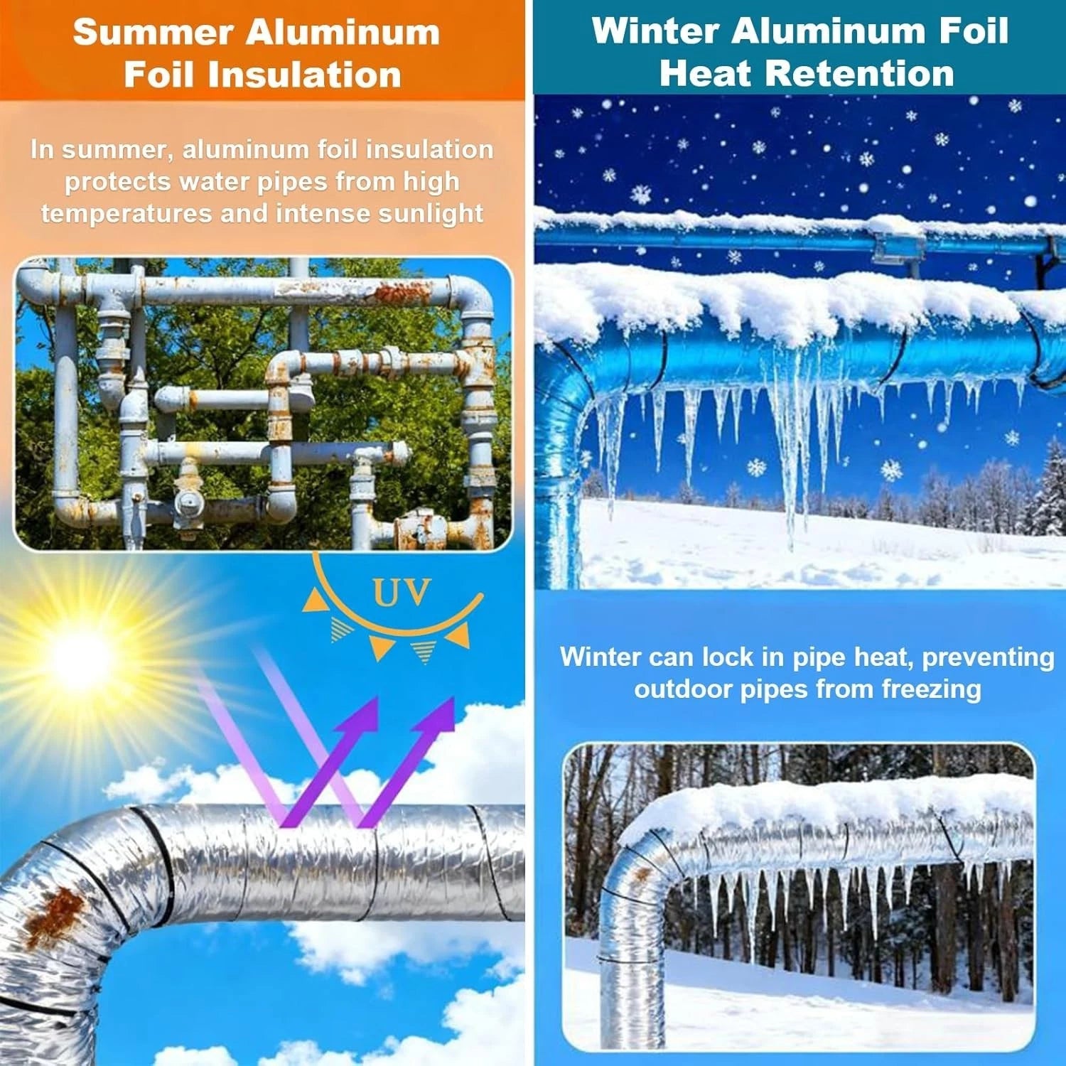 Energy saving pipe insulation wrap improving home efficiency