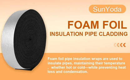 Energy saving pipe wrap foam layer close detail for insulation