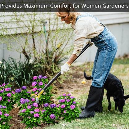 Ergonomic garden hoe handle for comfortable gardening use