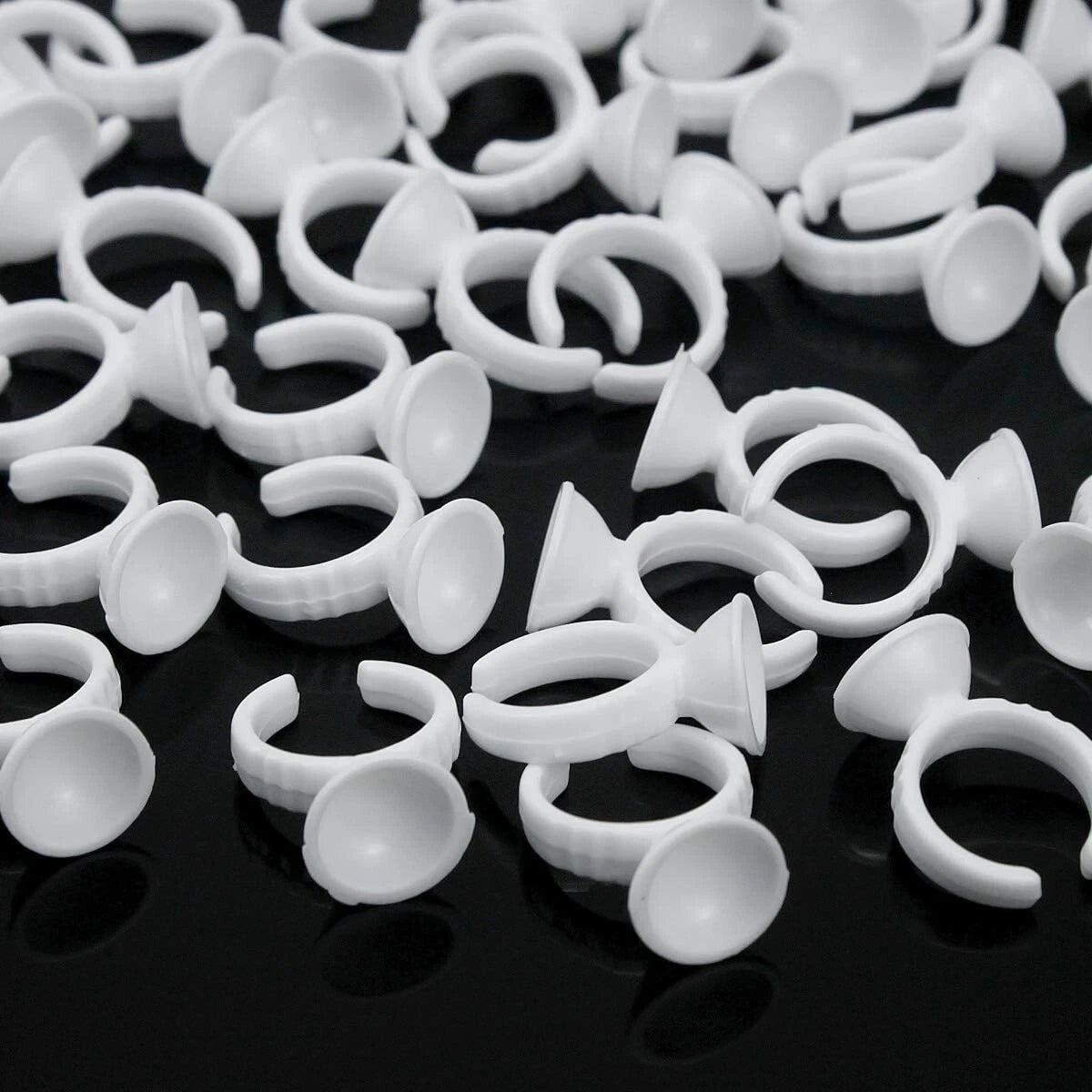 Eyelash glue rings for extension adhesive holder use