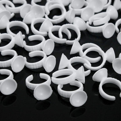 Eyelash glue rings for extension adhesive holder use