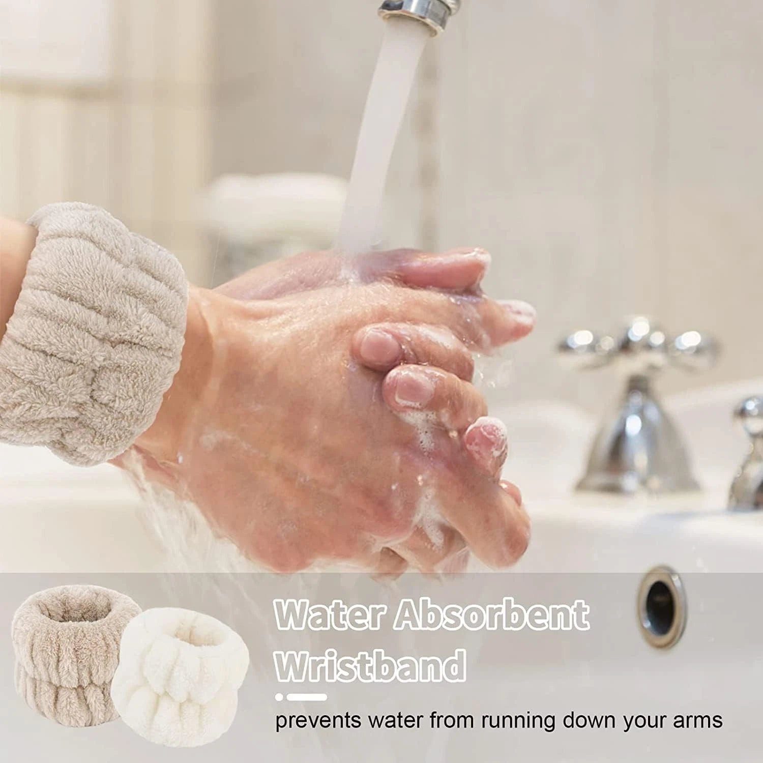 Facial cleansing wrist washband set for beauty care