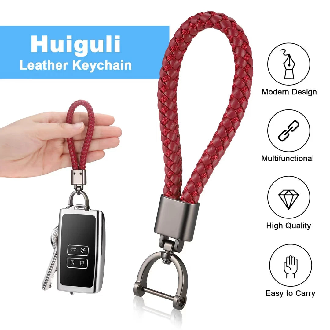 Faux leather keyring strap durable for everyday key use