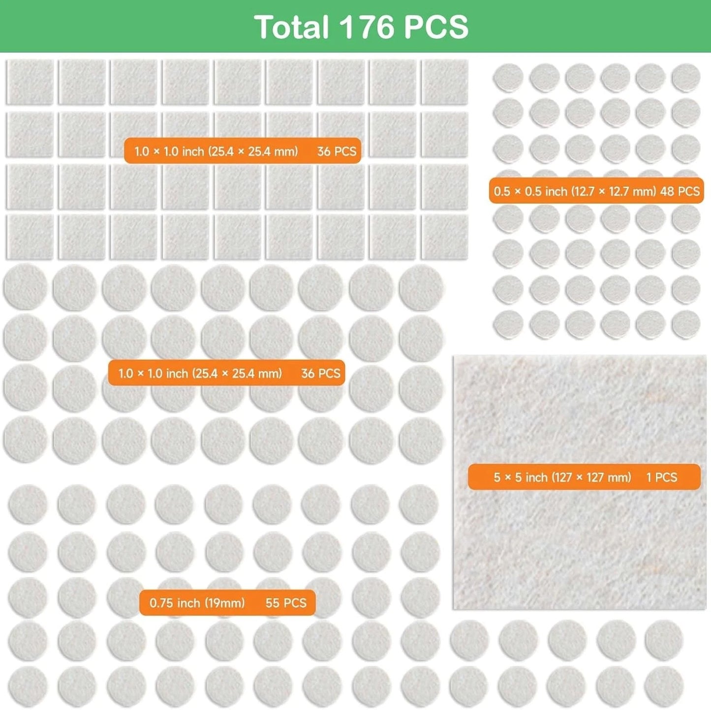 Self adhesive felt foam pads for furniture legs floor protection and scratch prevention