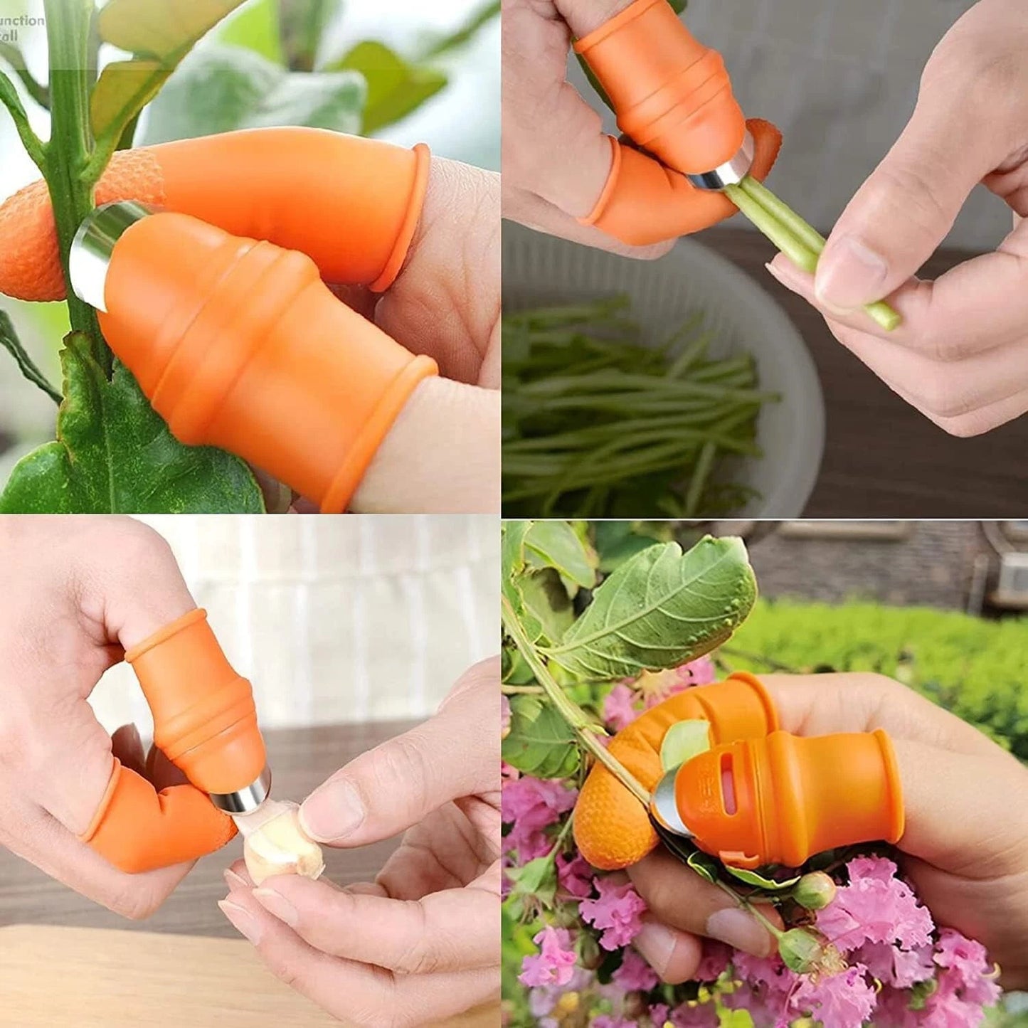 Finger cutter thumb knife gardening tool for fast vegetable harvesting