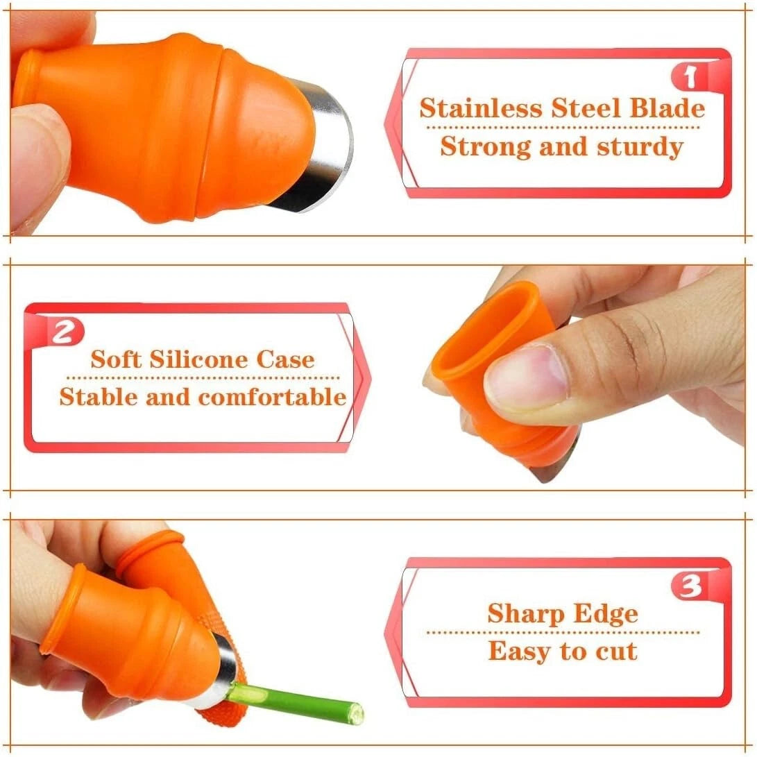 Finger harvest tool trimming plant stems with precision