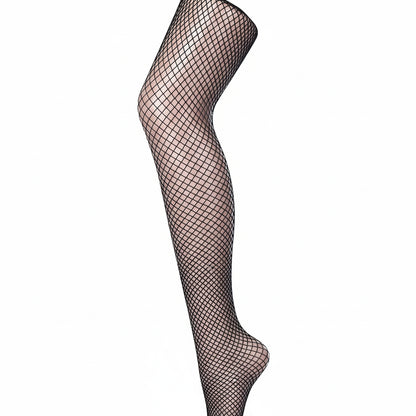 Close up of patterned mesh fishnet tights design