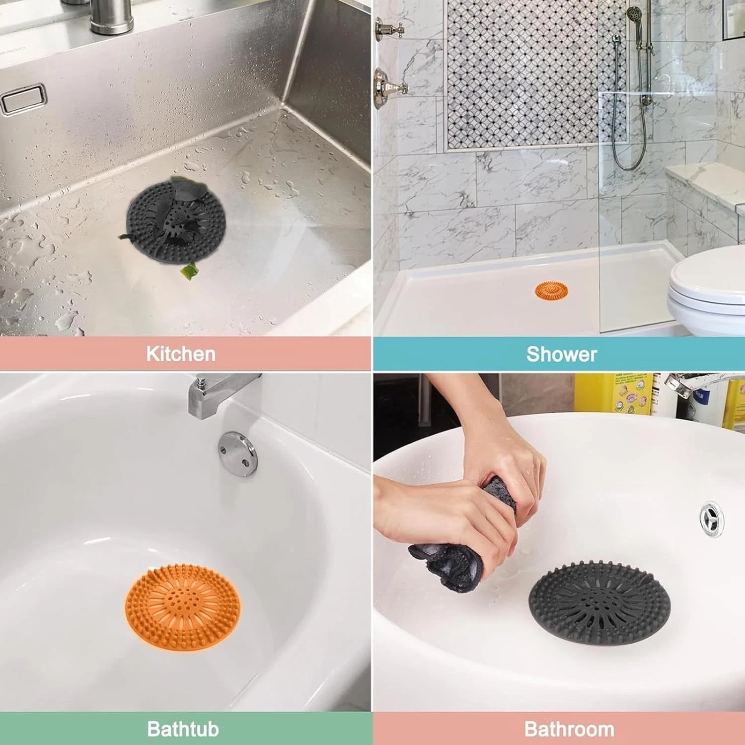 Flexible silicone drain cover used for bathroom sink protection