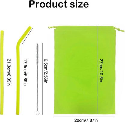 Flexible food grade silicone straw detailed close view