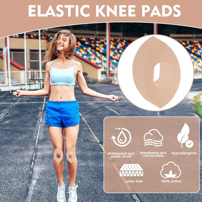 Flexible sports kinesiology tape providing knee protection while running