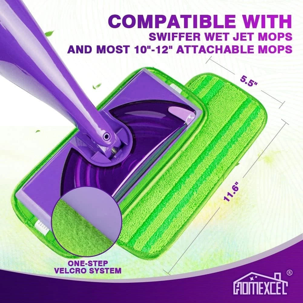 Microfibre mop pad cleaning floor during household use