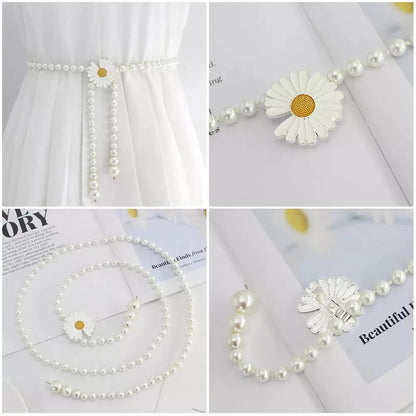 Flower pearl body chain retro style fashion jewelry