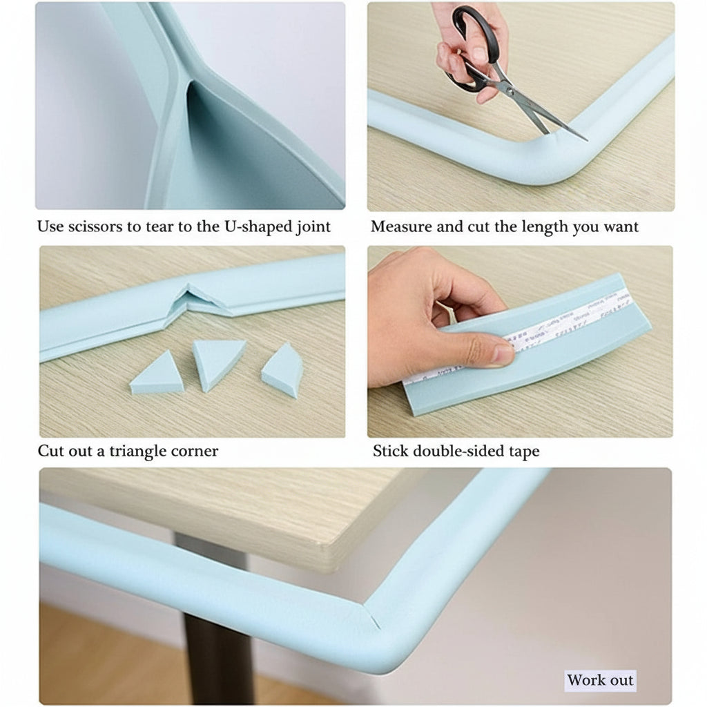Soft foam edge protector made from safe baby friendly material