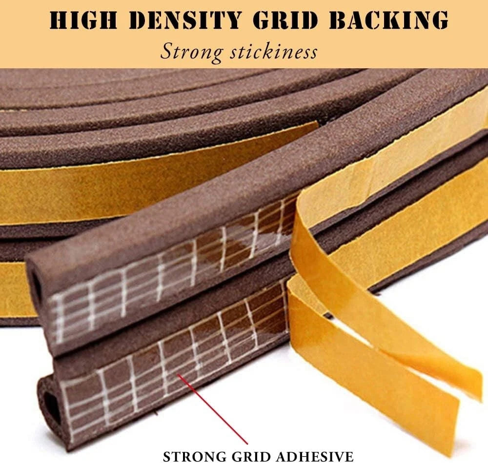 Flexible foam seal strip bending easily around corners