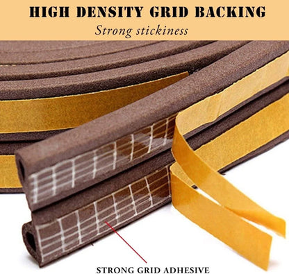 Flexible foam seal strip bending easily around corners