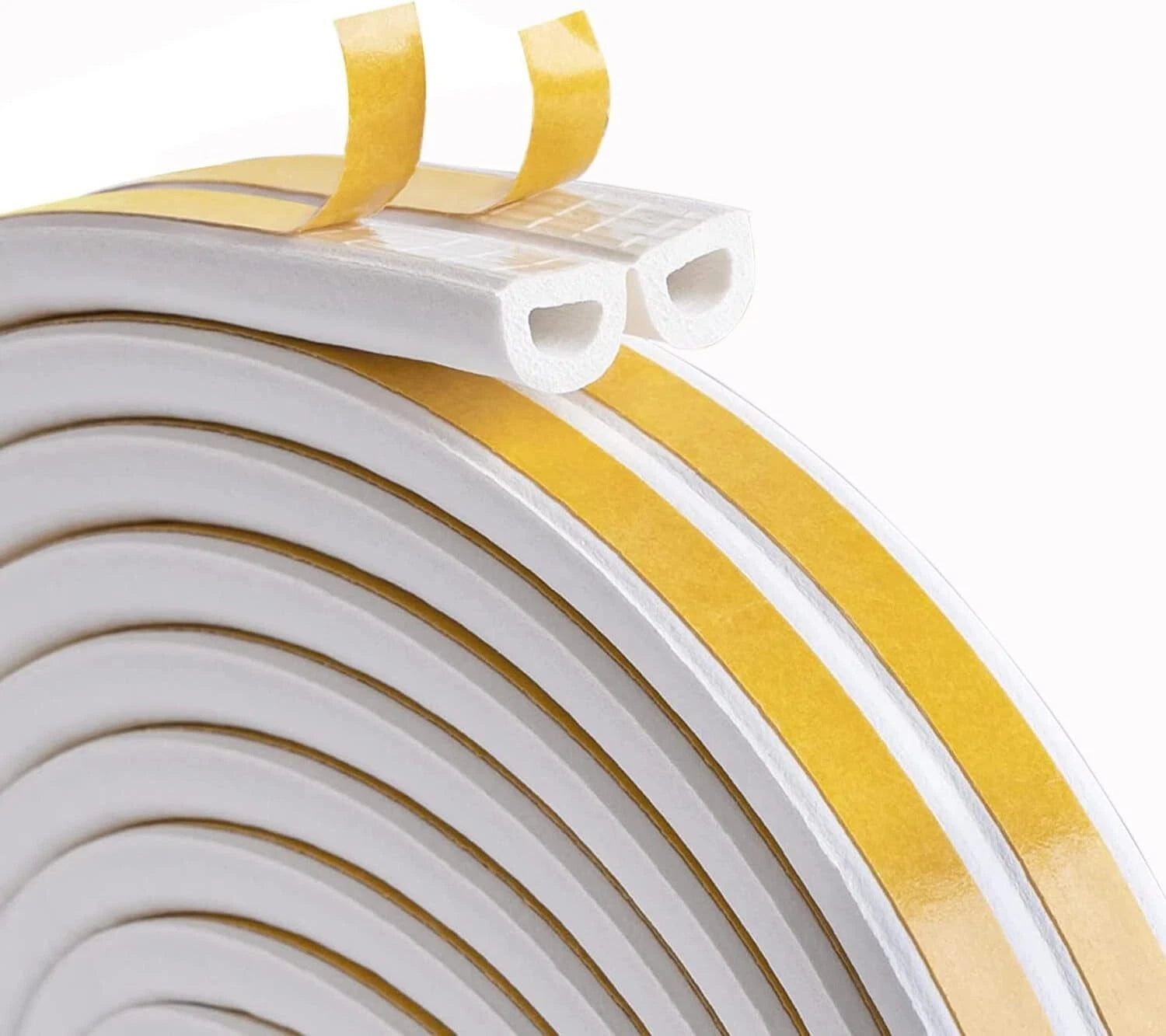 Close-up of foam weather strip showing soft texture