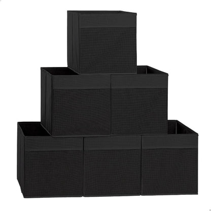 Foldable storage cubes showing easy assembly setup process