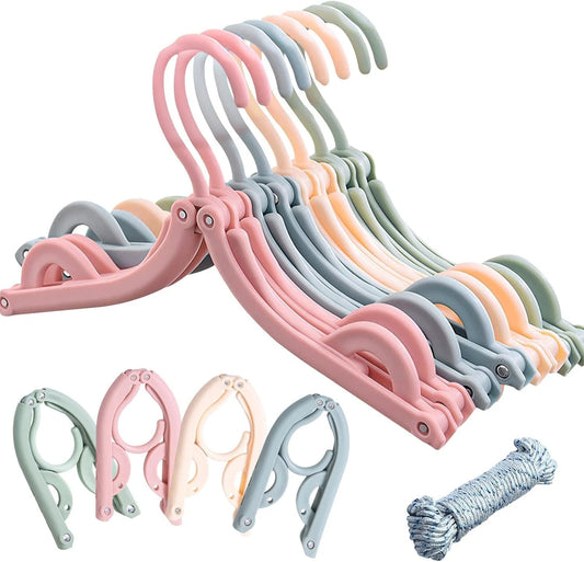 Foldable travel clothes hangers for portable wardrobe use
