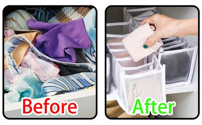 Foldable wardrobe drawer organiser for space saving storage