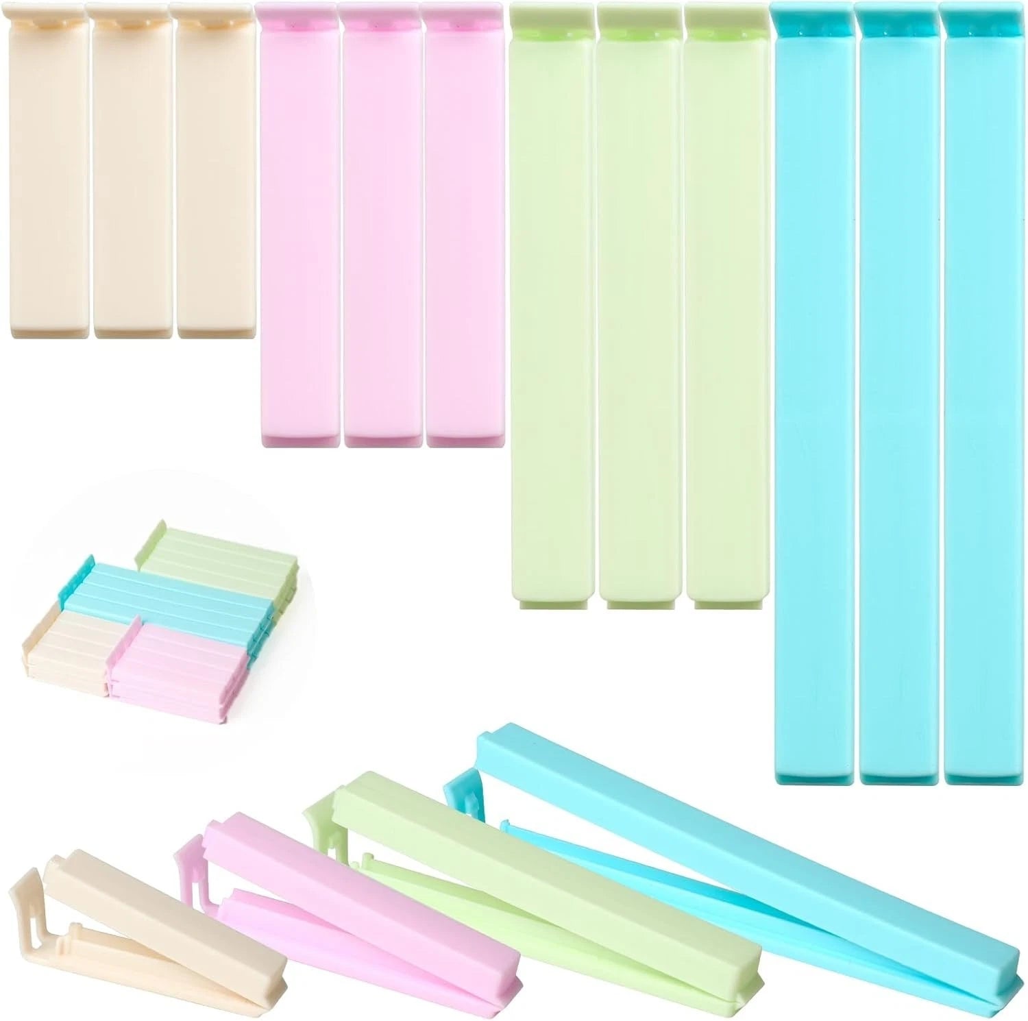 Food bag clips 45 pack multicolour for kitchen storage