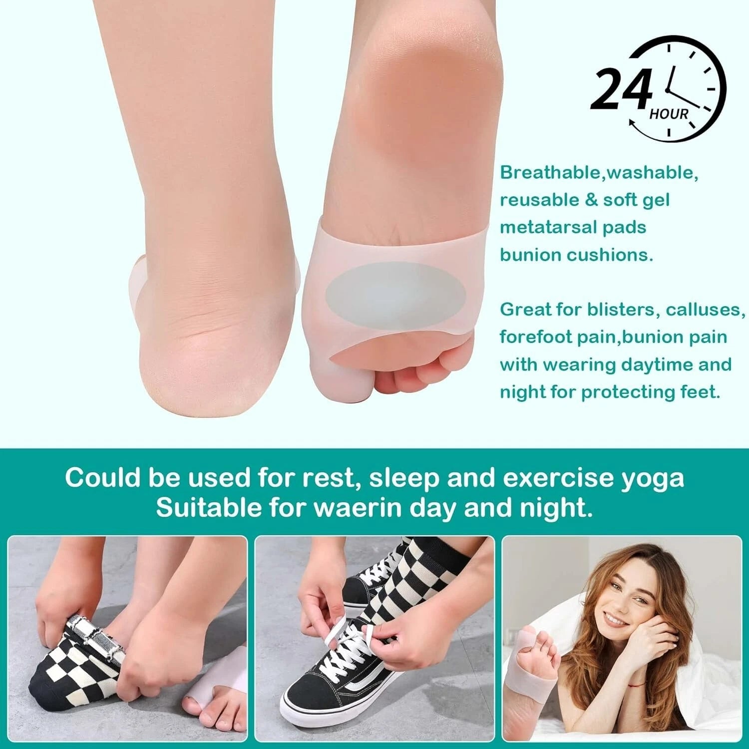 Foot pain relief insoles used while walking