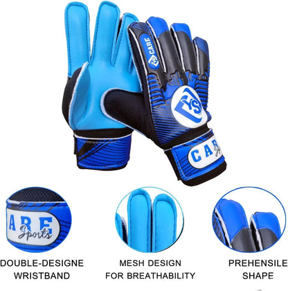 Kids football goalkeeper gloves showing proper hand fit