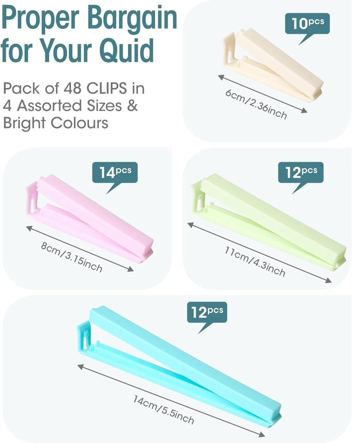 Close-up of freezer food bag clips showing strong grip