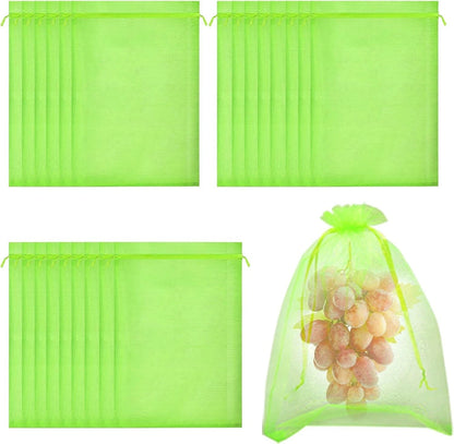 Fruit protection net bags for garden plants and crops