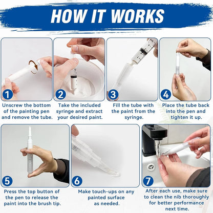 Furniture and wall touch up paint pen application use