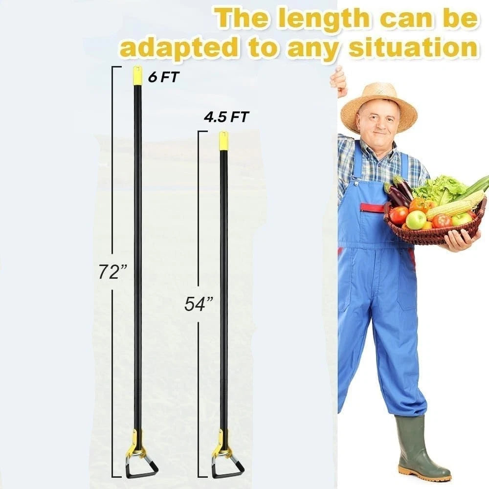 Garden weeding tool with push pull action removing weeds