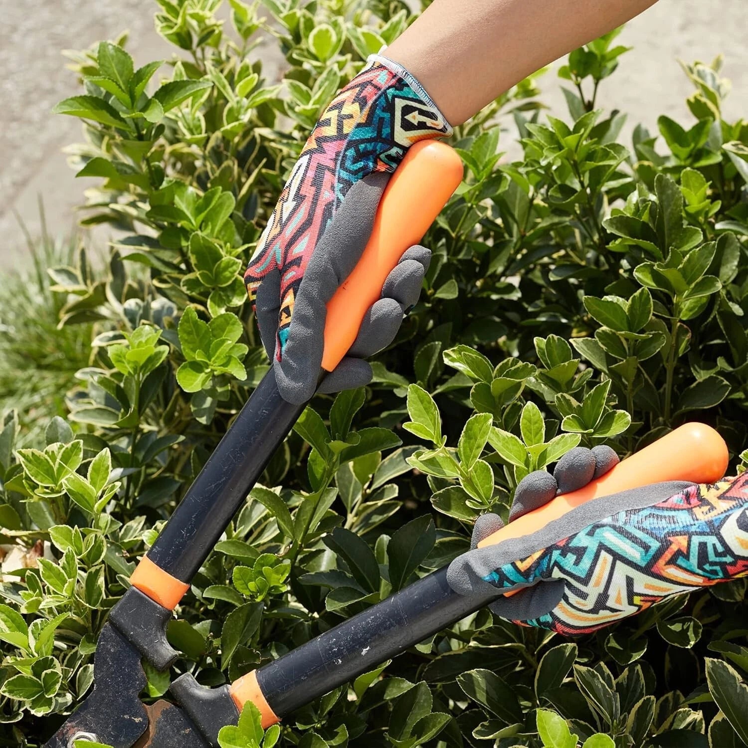Gardening work gloves used while planting and handling soil