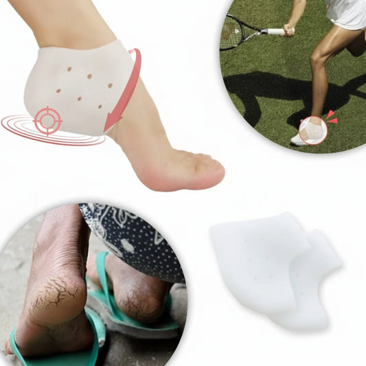 Gel heel sleeves providing silicone foot protection and comfort