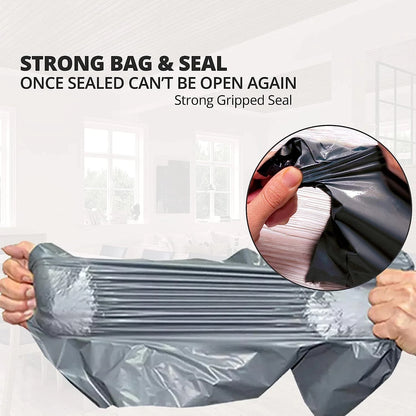 Grey postal bags used for packing online orders for shipping