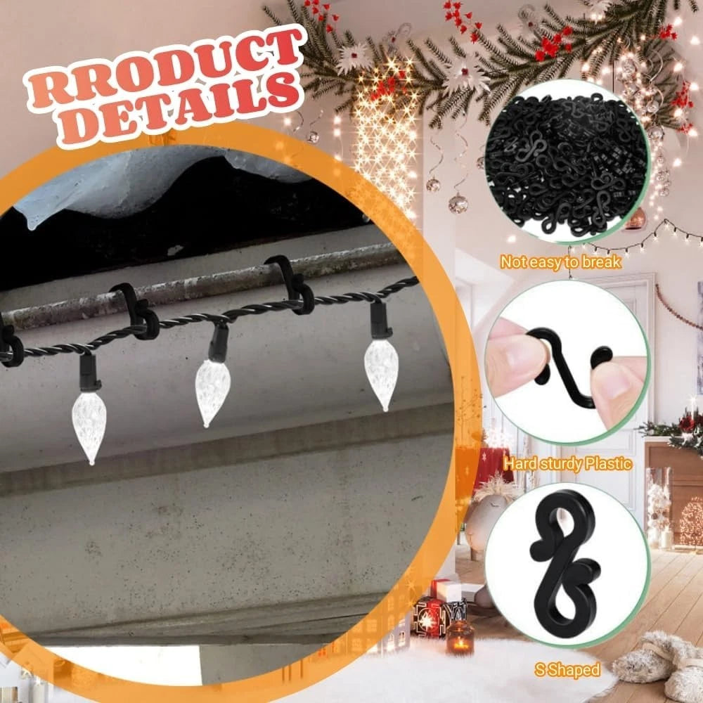 Gutter clips hanging Christmas lights securely