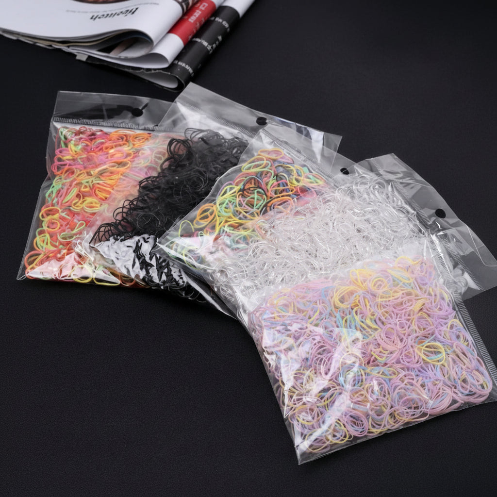 Rubber hair bands used for DIY craft and organisation
