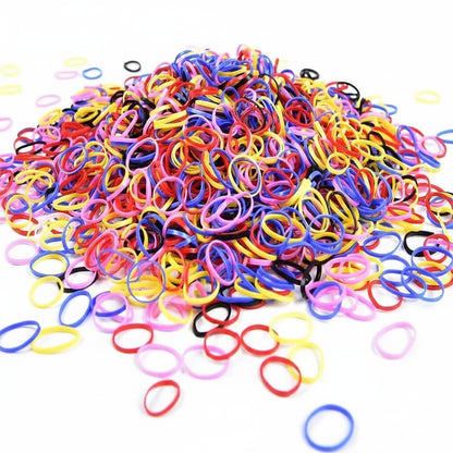 Hair elastics used in salon braiding and styling process