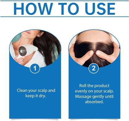 Hair growth serum dropper applying treatment to scalp roots