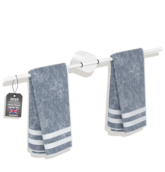 Hand towel rail rack wall mounted metal holder for home