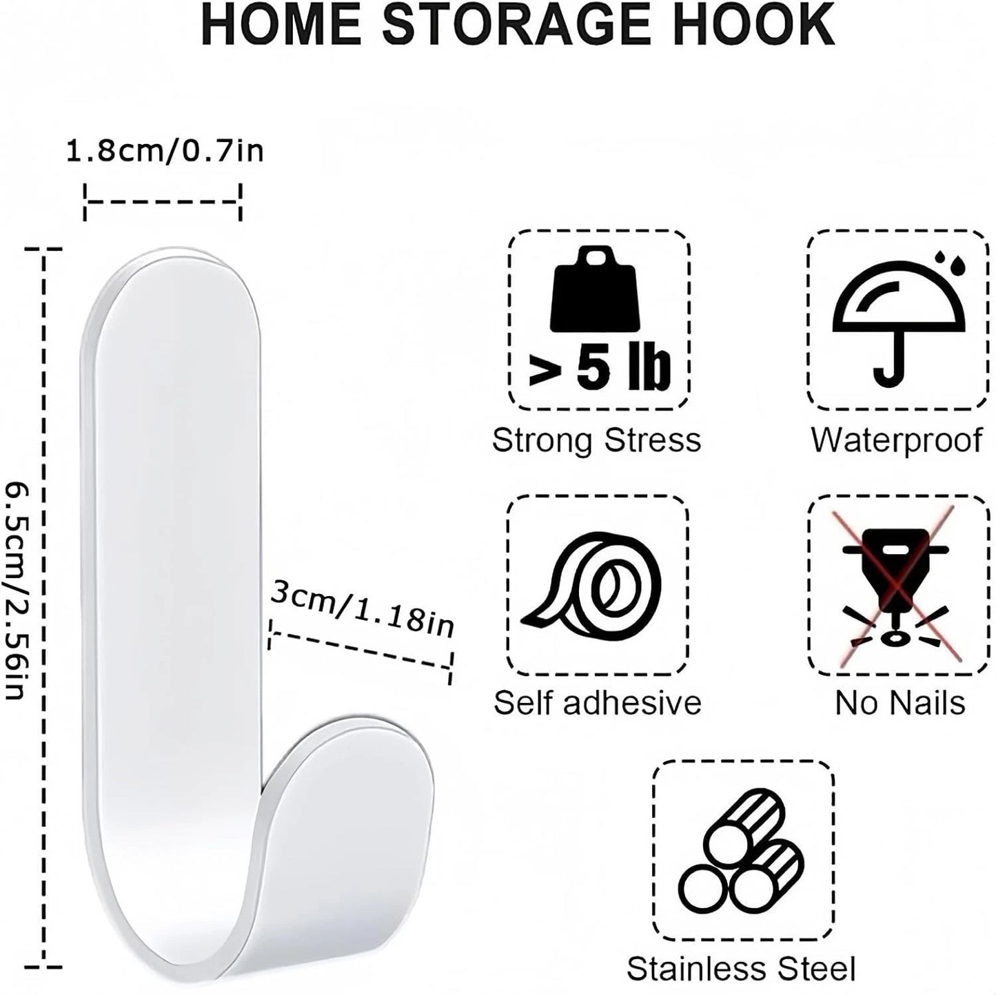Heavy duty double hook wall mount for coats and bags