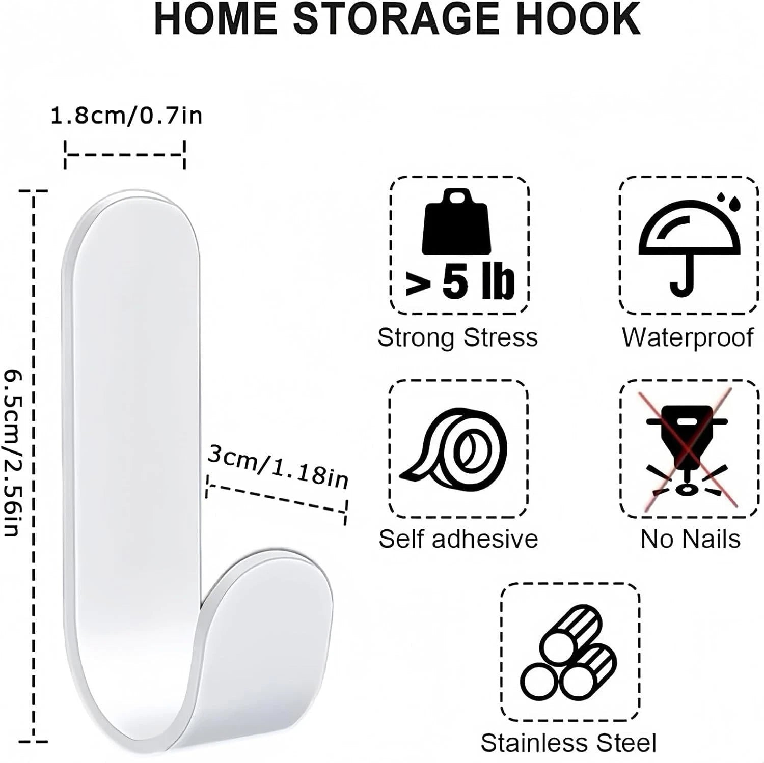 Heavy duty double hook wall mount for coats and bags