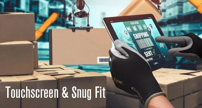 Heavy duty protective gloves showing reinforced palm grip design