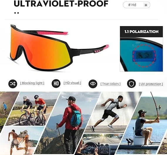 UV protection sunglasses used for hiking running and cycling
