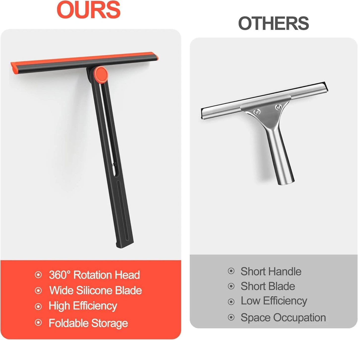 Home cleaning glass squeegee with ergonomic handle design