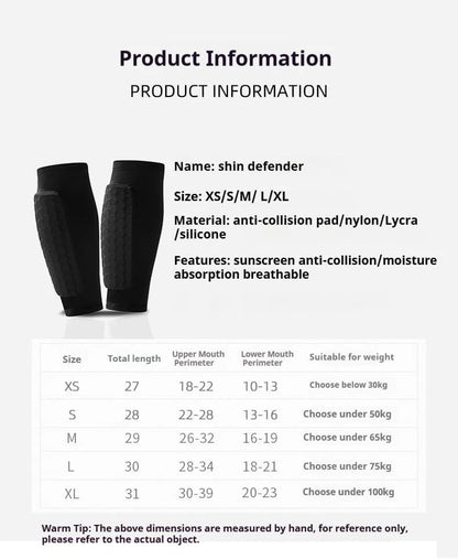 Honeycomb shin guard padding close detail impact absorption