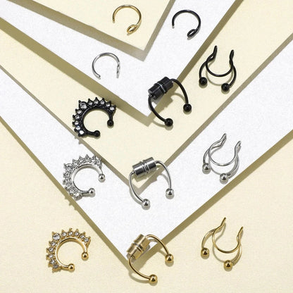 Horseshoe hoop nose ring fashion jewelry design