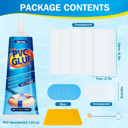 Inflatable mattress leak repair glue application